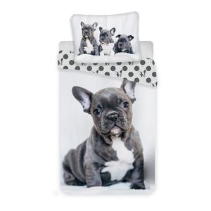 Lenjerie de pat Jerry Fabrics Bulldog, de copii, din bumbac, 140 x 200 cm, 70 x 90 cm imagine