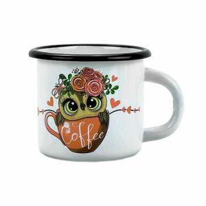 Belis Cană emailată Cafea bufniță, 7 cm, 0, 25 l imagine