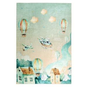 Covor pentru copii Bellatex Balon albastru-gri , 100 x 150 cm imagine