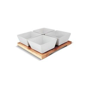 Set de servire 5 piese Lamart LT9018 Bamboo, 19 x19 cm imagine