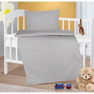 Lenjerie de pat pentru copii Bellatex Agata Stars gri, 90 x 135 cm, 45 x 60 cm imagine