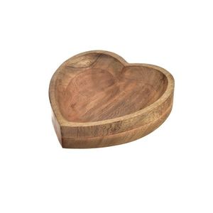 Bol decorativ din lemn de mango InDecor Heart, 20x 20 x 7 cm, S imagine