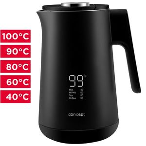 Fierbător digital Concept RK3340 din oțel inoxidabil, 1, 7 l INTUITIVE, negru imagine