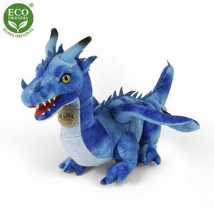 Jucărie pluș Rappa dragon albastru, 40 cm ECO-FRIENDLY imagine