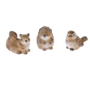 Set de decorațiuni de toamnă Animale din pădure, ceramică, 3 buc imagine