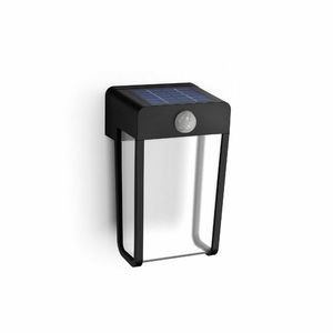 Lampă solară de perete Philips Shroud cusenzor 2, 3W 2700K, negru imagine