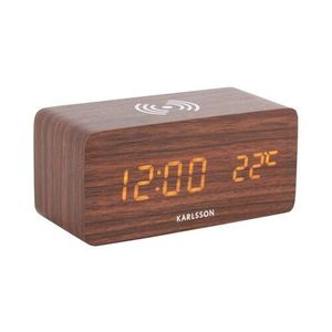 Ceas cu alarmă Karlsson 5933DW cu LED / ceas cuîncărcare 15 cm , maro imagine