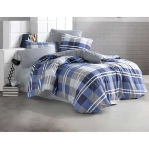 Lenjerie de pat din bumbac BedTex Mark albastru , 220 x 200 cm, 2 buc 70 x 90 cm imagine