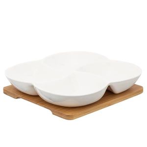 Set de delicatese din porțelan pe tavă debambus Altom Regular, 22 x 22 x 4, 5 cm imagine