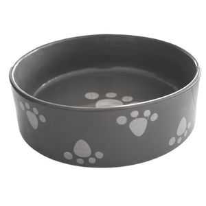 Bol ceramic pentru câine Paw gri, 15 x 5 cm imagine