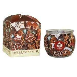 Arome Lumânare în sticlă și cutie de flori, Spice& Gingerbread, 90 g imagine