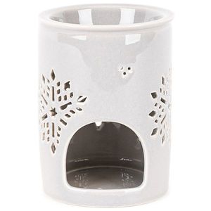 Lampă de aromaterapie din porțelan Snow flower bej, 8, 5 x 12 cm imagine