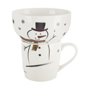 Orion Cană de porțelan cu bol Snowman, 0, 35 l imagine