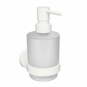 Dozator de săpun Sapho XR103W X-Round White 200 ml, sticlă lăptoasă/alb imagine