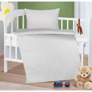 Lenjerie de pat din bumbac pentru copii Bellatex Agata Rhomboid gri, 90 x 135 cm, 45 x 60 cm imagine