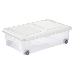 Cutie de depozitare cu capac Tontarelli Stockbox28 l, transparent/alb imagine