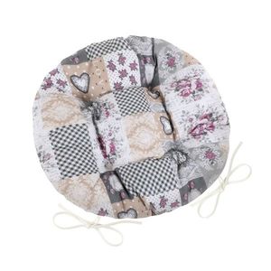 Perna de scaun Bellatex DITA rotundă matlasată Patchwork love, 40 cm imagine