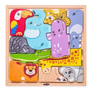 Puzzle pe placă Woody Animale imagine