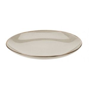 Farfurie întinsă din gresie ceramică Glaze, diametru 27, 8 cm, bej, bej imagine