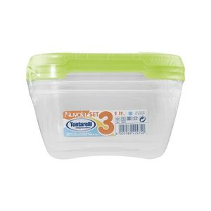 Set de caserole de plastic Tontarelli pentrualimente 3 x 1 l, verde imagine