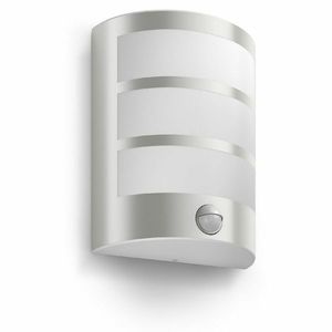 Lampă de perete Philips Python UltraEfficient pentru exterior cu senzor LED 3, 8W 2700K, argintiu imagine