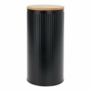 Doză de tablă cu capac din bambus Black 1, 6 l , diam. 10, 8 cm imagine