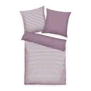 Lenjerie de pat din bumbac Tom Tailor Cozy Mauve & Crisp White, 200 x 220 cm, 2 buc 80 x 80 cm imagine