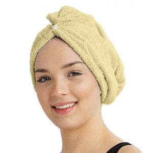 Turban din frotir cu uscare rapidă pentru păr, crem, bej deschis imagine