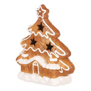 Decorațiuni de Crăciun Pom de turtă dulce culumină LED, ceramică, 13 cm imagine