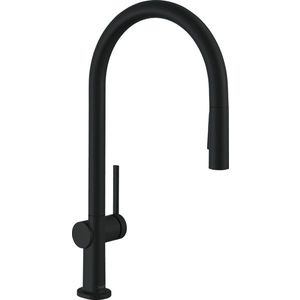 Baterie bucatarie Hansgrohe Talis M54 210 dus extractibil cu 2 tipuri de jet negru mat imagine