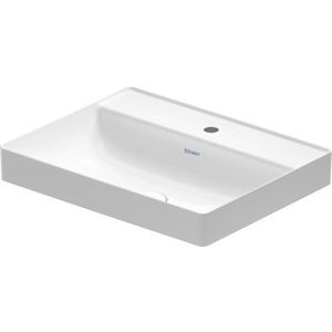 Lavoar Duravit DuraSquare 59x47cm fara preaplin montare pe blat cu capac ceramic pentru ventil inclus alb imagine