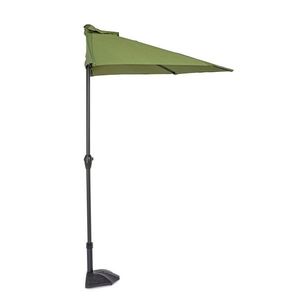 Umbrela semirotunda pentru balcon/terasa Kalife Halfmoon, Bizzotto, 270 x 135 x 232 cm, stalp Ø36/38 mm, verde oliv imagine