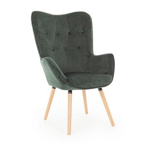 Scaun Juliet, Bizzotto, 68 x 76 x 105 cm, lemn de fag/catifea, verde inchis imagine