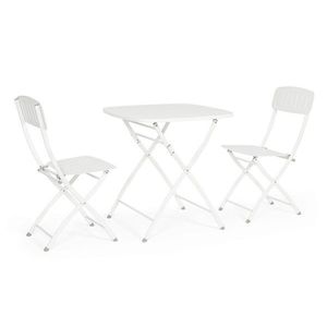 Set mobilier de gradina 3 piese Yvonne, Bizzotto, otel, finisaj mat, alb imagine