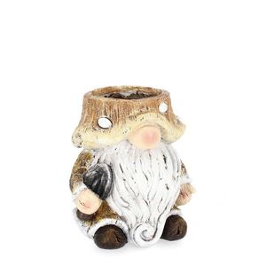 Ghiveci Hansel Gnome, Bizzotto, 24.5x21.5x26.5 cm, magneziu, maro imagine