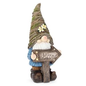 Decoratiune luminoasa de gradina cu incarcare solara LED Hansel Gnome, Bizzotto, 27.2x22x61.5 cm, magneziu, multicolor imagine