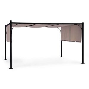 Pavilion pentru gadina Slide Gazebo, Bizzotto, 400 x 300 cm, otel/poliester/poliamida, gri carbune/gri imagine