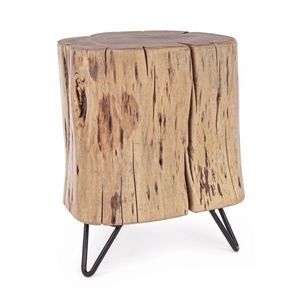 Taburet Artur, Bizzotto, 35x33x41 cm, lemn de salcam/otel, natural imagine