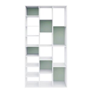 Biblioteca Artic 2836, Bizzotto, 92x30x178 cm, MDF, alb/verde sage imagine