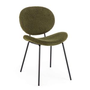 Scaun Maddie, Bizzotto, 52x59.5x79.5 cm, otel/poliester Boucle, verde inchis imagine