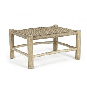 Masuta de cafea pentru gradina, Lampok, Bizzotto, 80x60x40 cm, lemn de tec/fibre sintetice, natural imagine