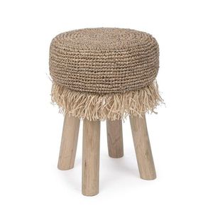 Taburet Florinda G01, Bizzotto, Ø35 x 45 cm, ramuri de tec/sisal imagine