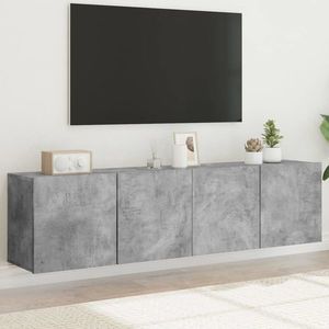 vidaXL Comodă TV de perete, 2 buc. gri beton, 80x30x41 cm imagine