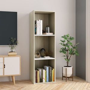 vidaXL Bibliotecă/Dulap TV alb/stejar sonoma 36x30x114cm lemn compozit imagine