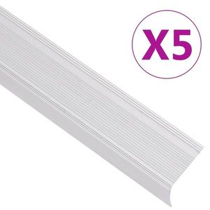 vidaXL Profile trepte în formă de L, 5 buc, argintiu, 134 cm, aluminiu imagine