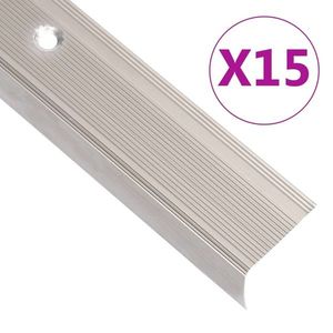 vidaXL Profile trepte în formă de L, 15 buc. șampanie 134 cm aluminiu imagine