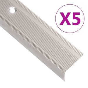 vidaXL Profile trepte în formă de L, 5 buc. șampanie 134 cm aluminiu imagine