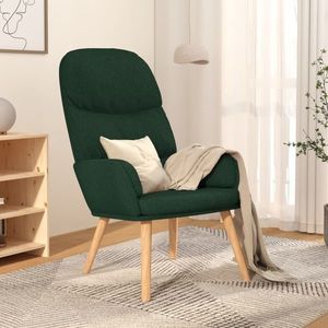 vidaXL Scaun de relaxare, verde închis, material textil imagine