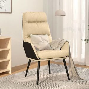 vidaXL Scaun de relaxare, crem, material textil imagine