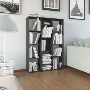 vidaXL Separator cameră/Bibliotecă gri extralucios 100x24x140 cm PAL imagine